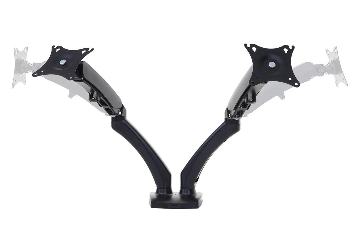 MONITORHALTER ZWEIARMIG Schwarz - Schwarz, Metall (51/102/41cm) - MCW