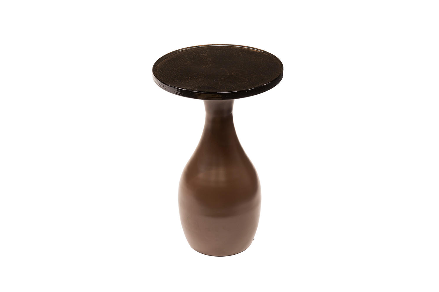 BEISTELLTISCH MOKKA Braun Glas - Braun/Kupferfarben, Glas/Metall (30/30/45cm) - KAWOLA