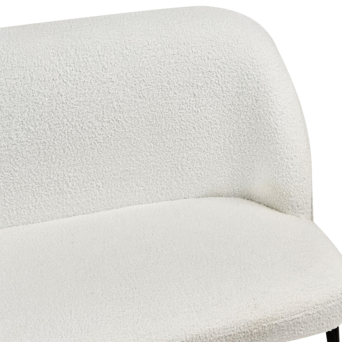 2-SITZER-KÜCHENSOFA Bouclé weiß Osby - Schwarz/Weiß, Textil (130/85/49cm) - Beliani
