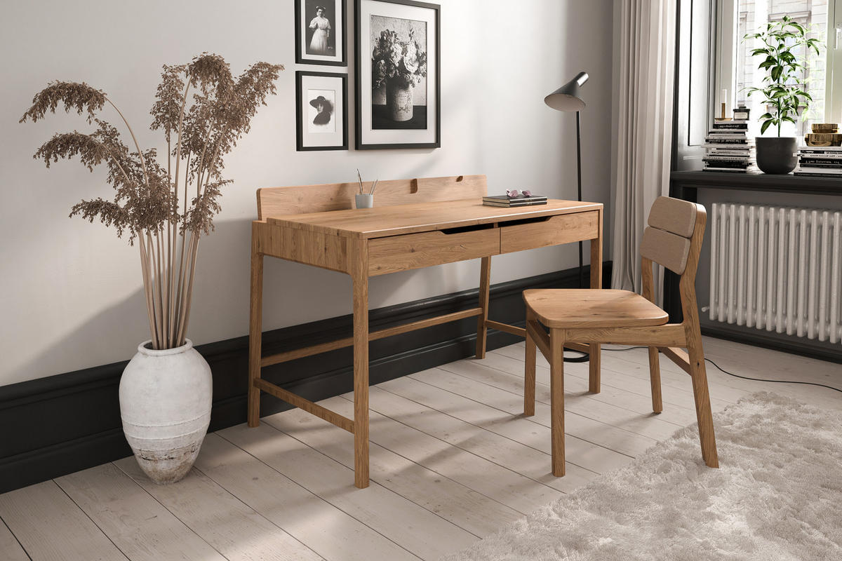SCHREIBTISCH PAUL - Wildeiche, Holz (65/120/86cm) - byoak