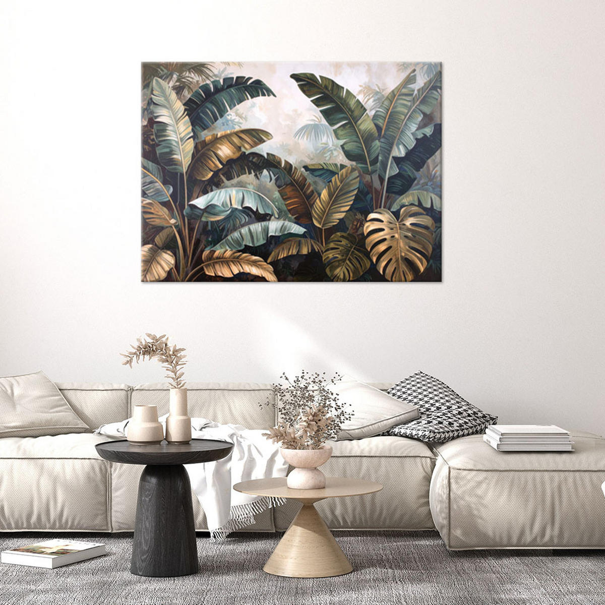 LEINWANDBILD, Bananenblätter Dschungel Natur Pflanzen - Grün, Textil (100/70cm) - Feeby