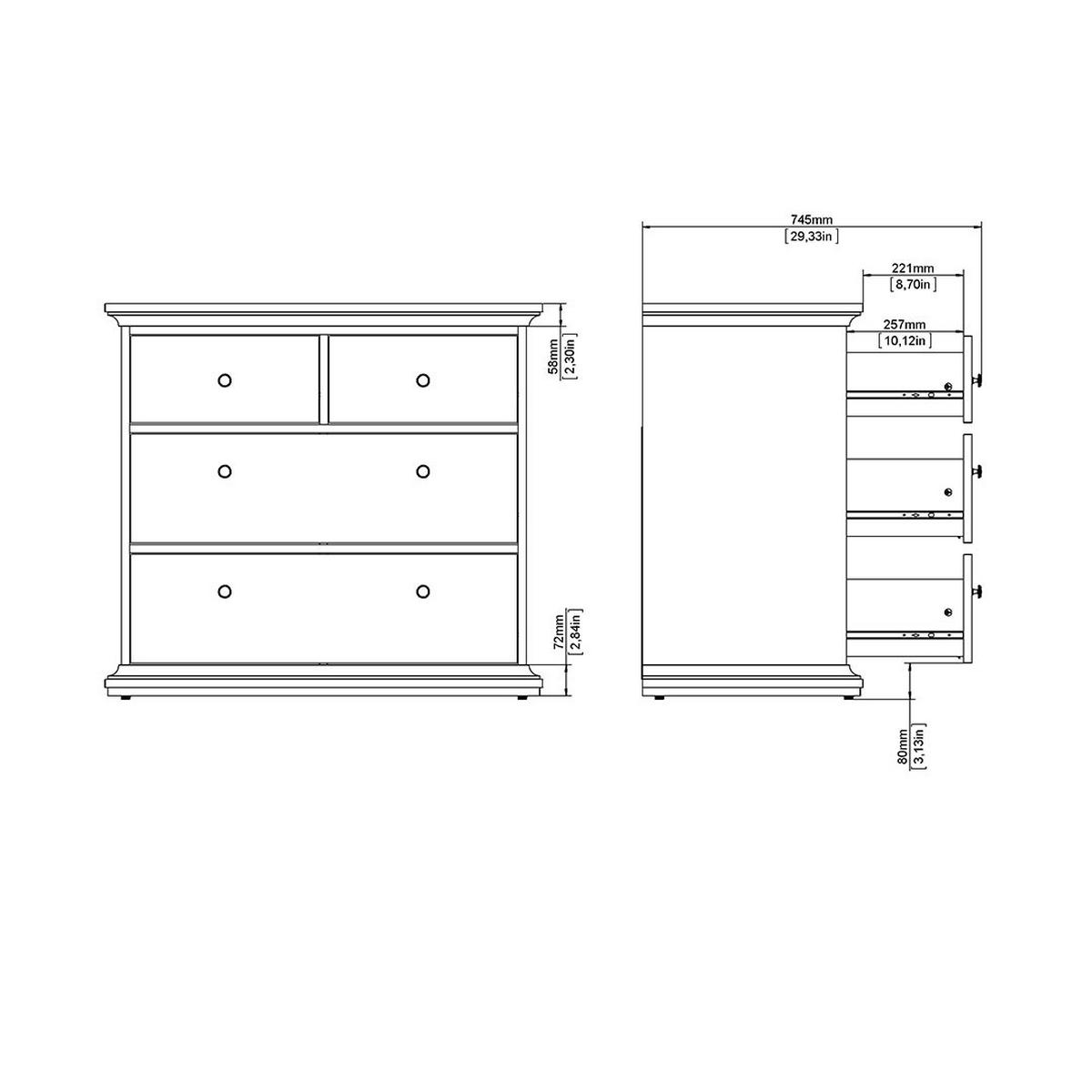 KOMMODE Schwarz - Schwarz, Holzwerkstoff (96/87/48cm) - ebuy24