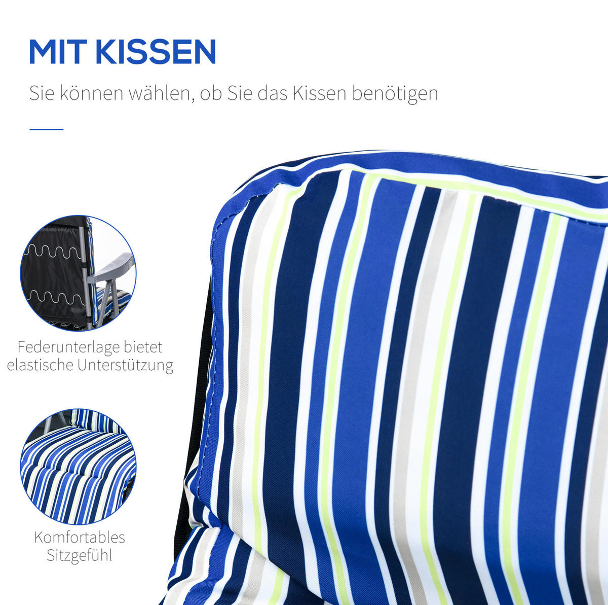 SONNENLIEGE aus Polyester 75x60x65-102 cm Blau klappbar mit 5-fach verstellbarer Rückenlehne im 2er-Set - Blau, Kunststoff (60/102/75cm) - Modfu