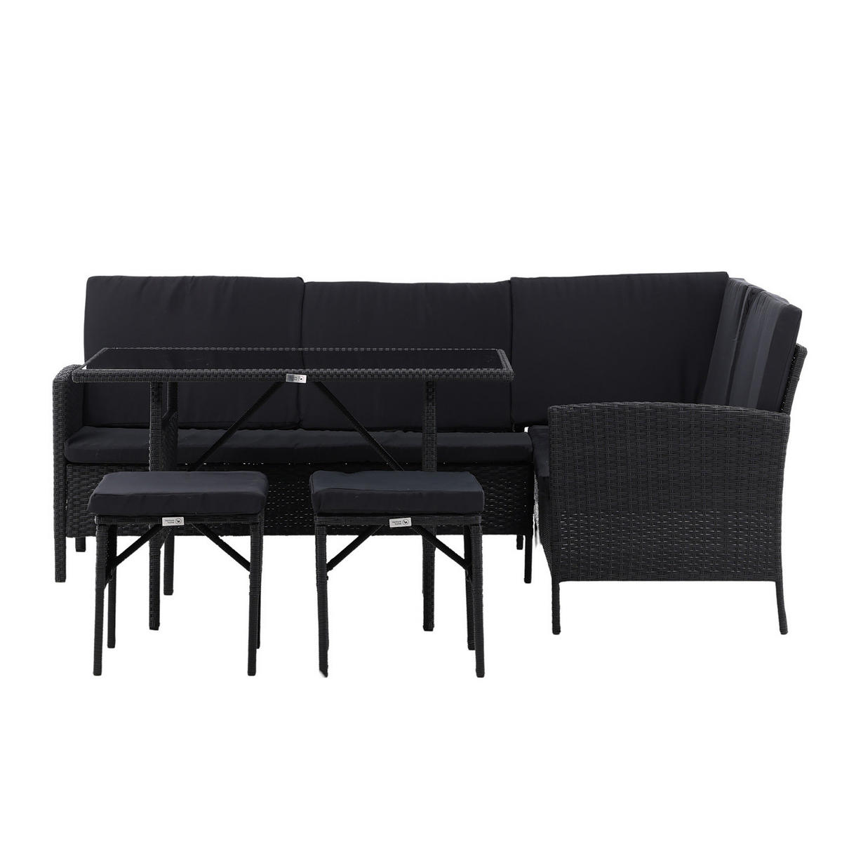 LOUNGESET - Schwarz, Kunststoff - home24