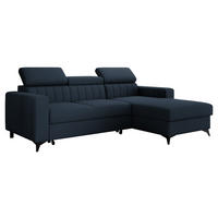 COLTAR Milano, Dreapta 2R+LC - albastru închis/negru, material textil/lemn (172/236cm) - MIRJAN24