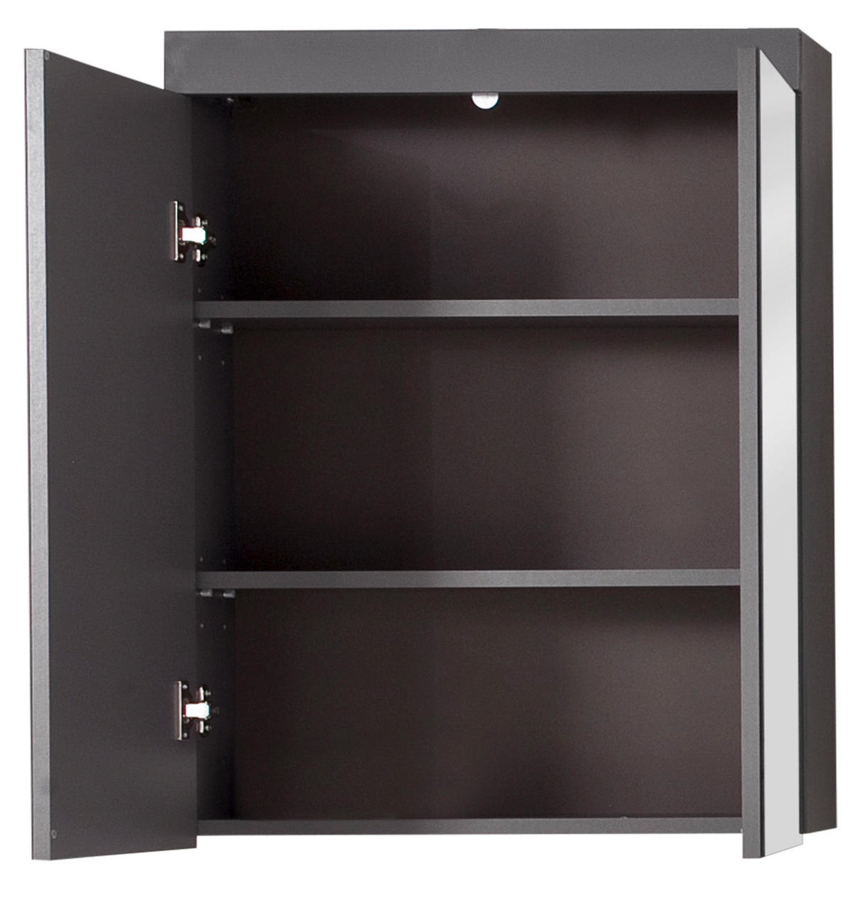 SPIEGELSCHRANK grau Hochglanz 60 x 77 cm 2-türig, Badschrank modern - Grau, Glas/Holzwerkstoff (60/77/17cm) - Top.Furn