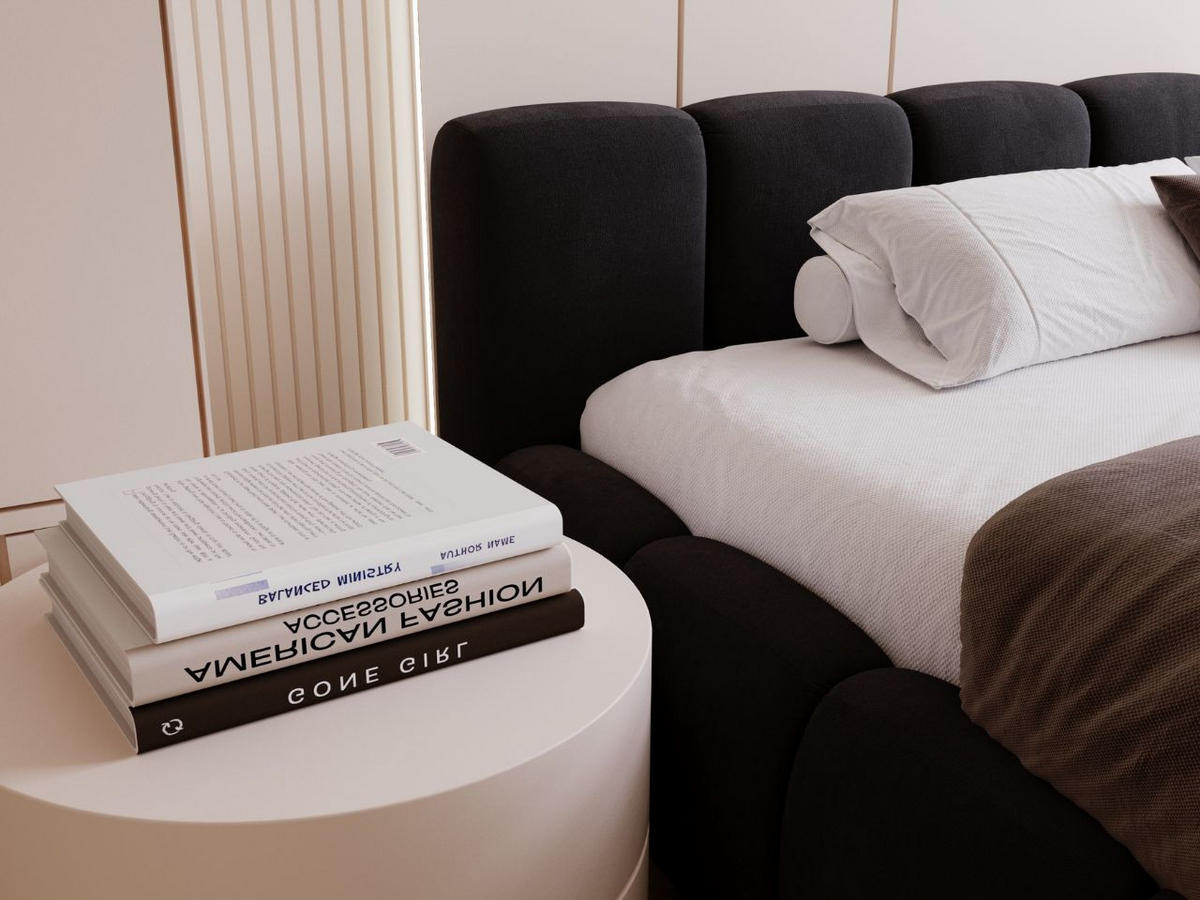 POLSTERBETT Cloud low 160x200 Schwarz - Schwarz, Textil (160/200cm) - Graingold