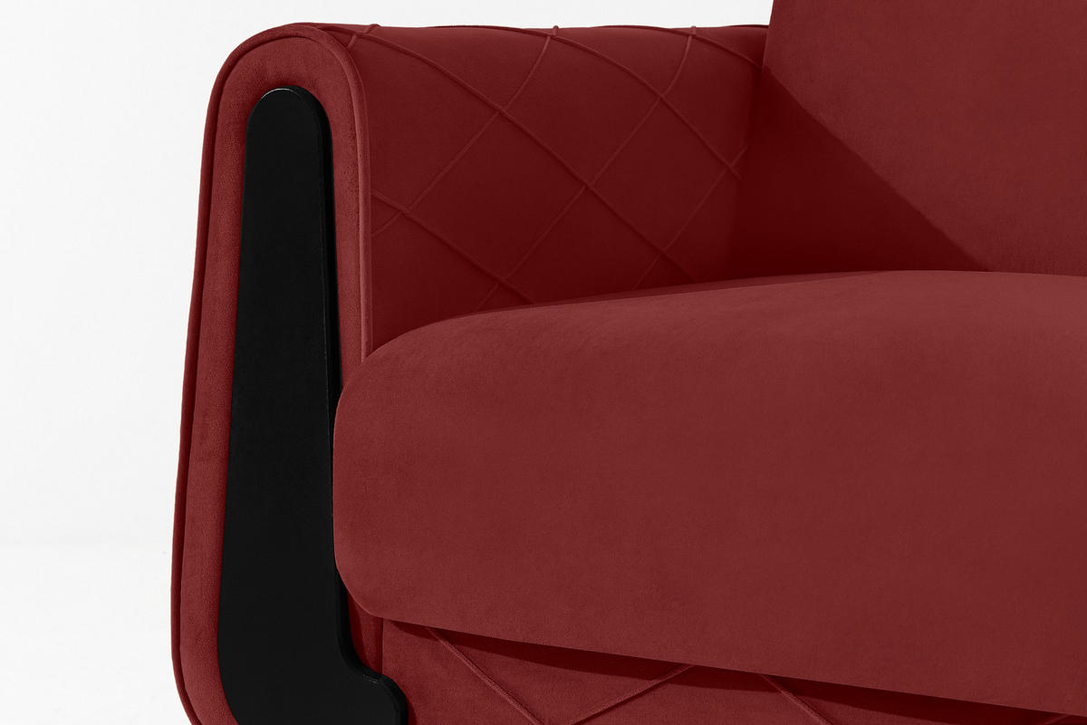 SESSEL GUSTAVO III Velours, Bordeaux - Bordeaux, Holz/Holzwerkstoff (83/95/92cm) - KONSIMO®