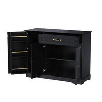 SIDEBOARD 107/40/83.4 cm Schwarz aus MDF mit 3 Türen und Schublade - Schwarz, Holzwerkstoff (40/83.4/107cm) - OKMYHOME