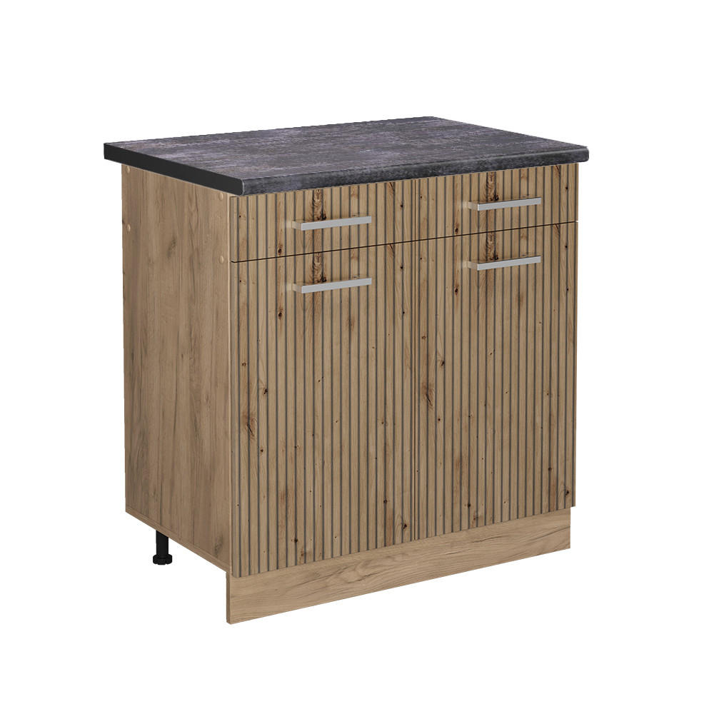 Vicco SPODNÍ SKŘÍŇKA KUCHYŇSKÉ LINKY R-Line Řemeslný dub 80 cm , PD Antracit
