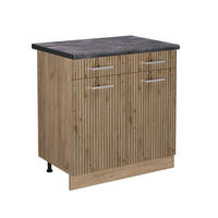 KÜCHENUNTERSCHRANK R-Line Artisan-Eiche 80 cm, AP Anthrazit - Honigeiche/Eiche Wotan, Holzwerkstoff (80/81.6/60cm) - Vicco
