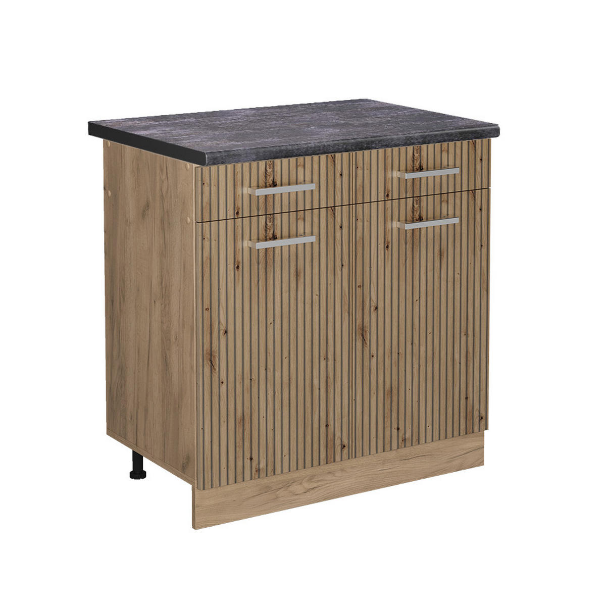 KÜCHENUNTERSCHRANK R-Line Artisan-Eiche 80 cm, AP Anthrazit - Honigeiche/Eiche Wotan, Holzwerkstoff (80/81.6/60cm) - Vicco