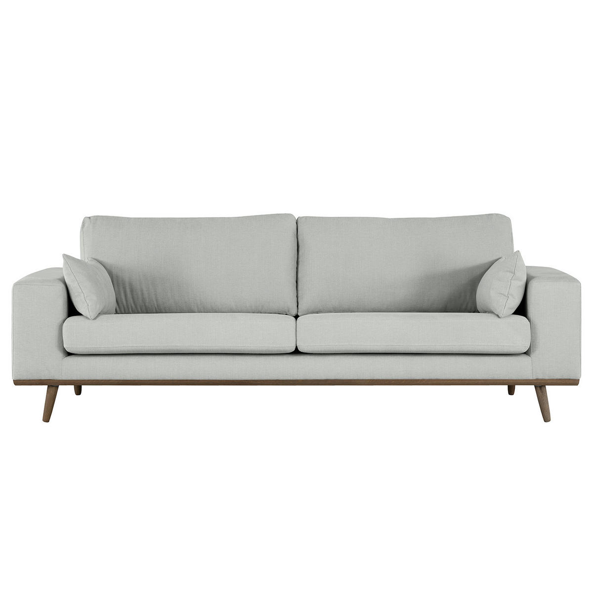 2-SITZER SOFA - Eichefarben/Grau, Naturmaterialien/Eichenholz (197/81/88cm) - home24