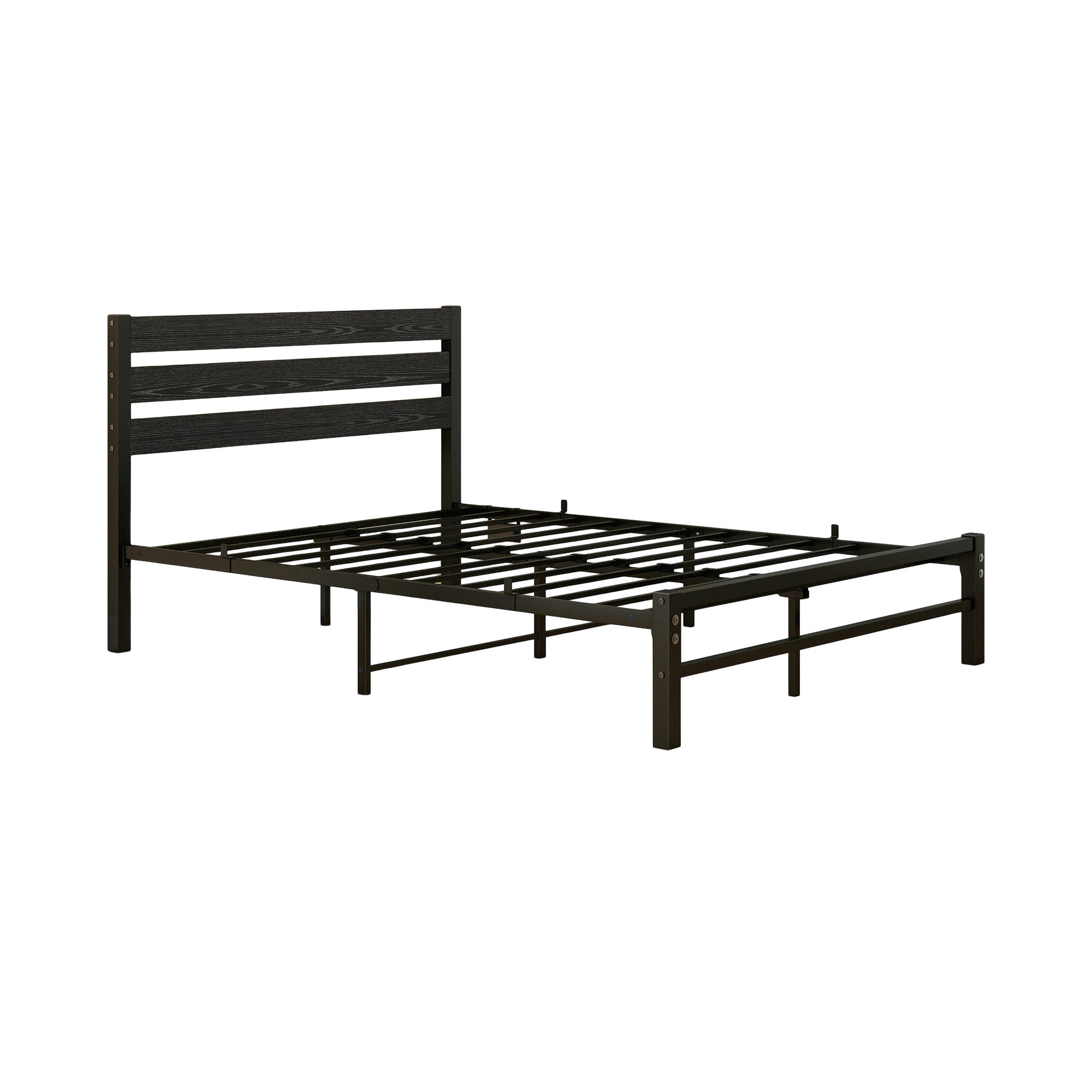METALLBETT 140/200 cm Schwarz mit USB-Ladestation und LED-Bettrahmen - Schwarz, Metall (140/200cm) - Oxeza
