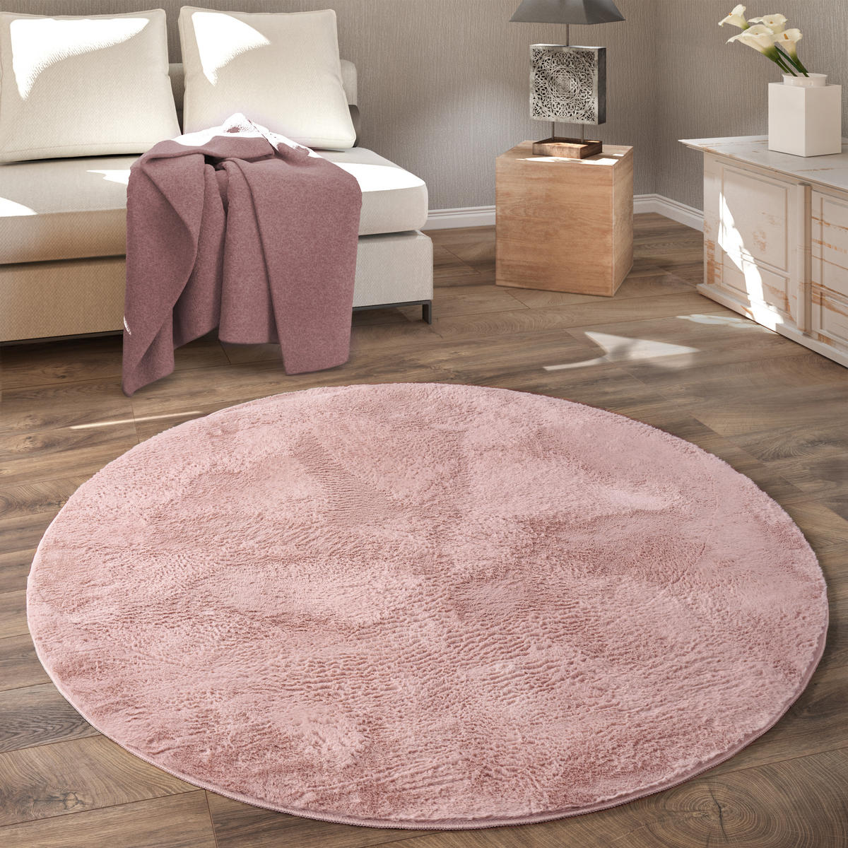HOCHFLORTEPPICH 200/200 cm Soft 380 - Pink, Textil (200/200cm) - Paco Home