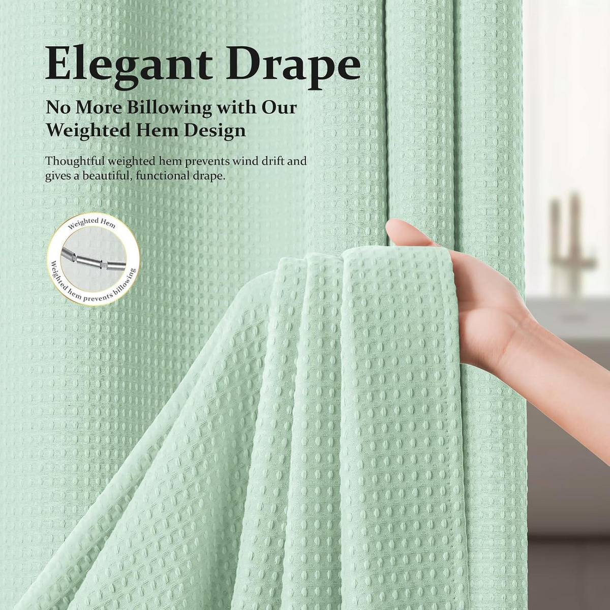 DUSCHVORHANG 150 cm x 180 cm Minzgrün - Mintgrün, Textil (180/150cm) - Vallsero