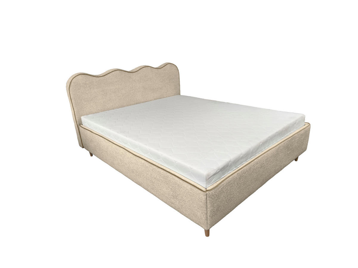 POLSTERBETT COCO 180x200 cm Hellbraun mit Bettkasten Bonellmatratze H3 - Hellbraun, Textil (180/200cm) - KS Home Concept