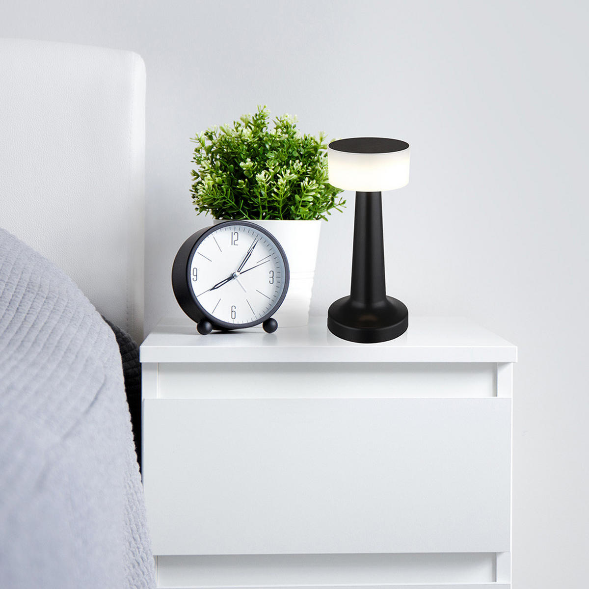 LED TISCHLEUCHTE ANGELIKA Schwarz 2er Set - Schwarz, Kunststoff (9.5/9.5/21.5cm) - Globo Lighting