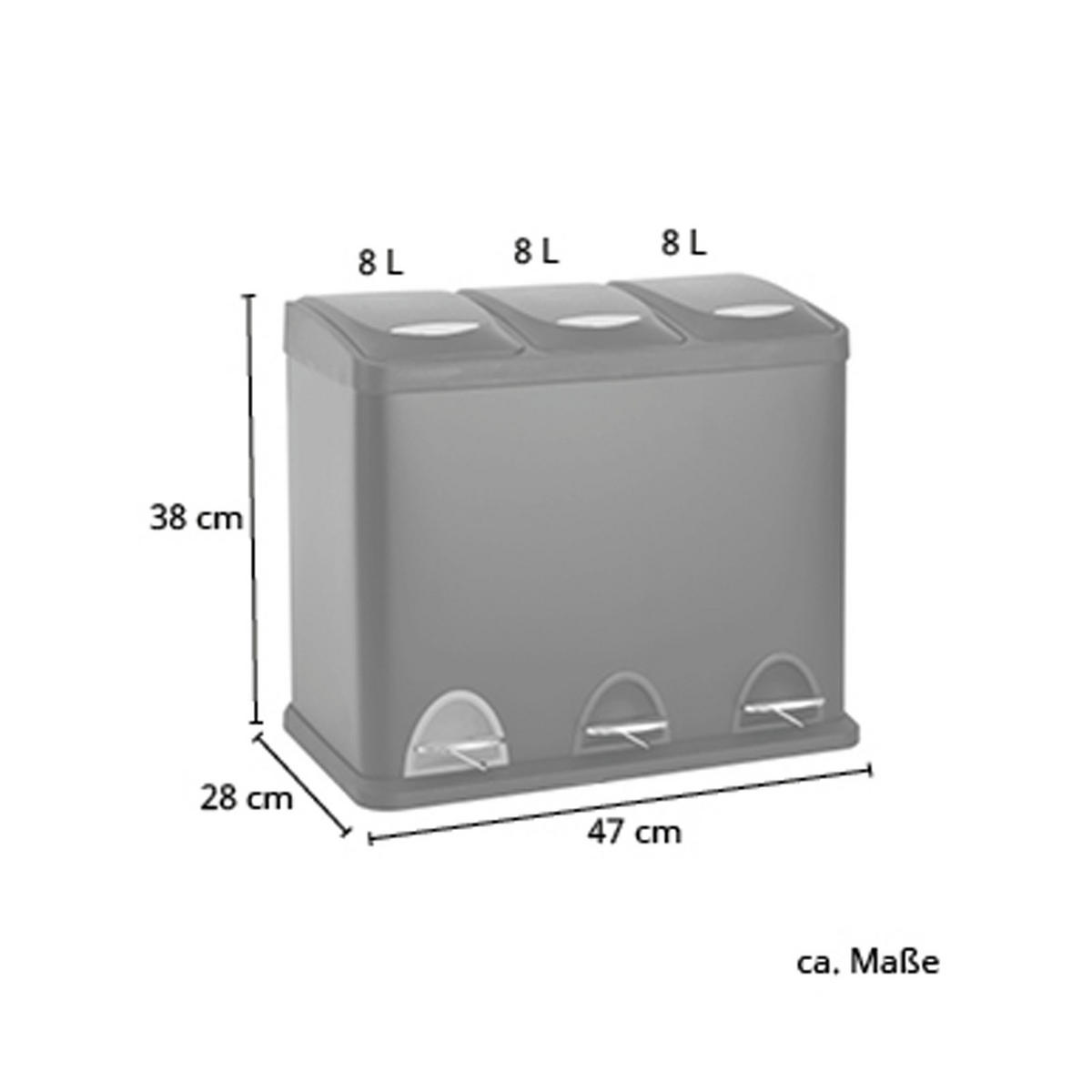 TRETMÜLLEIMER TC3X8 - Schwarz, Metall (47/38/28cm) - SVITA
