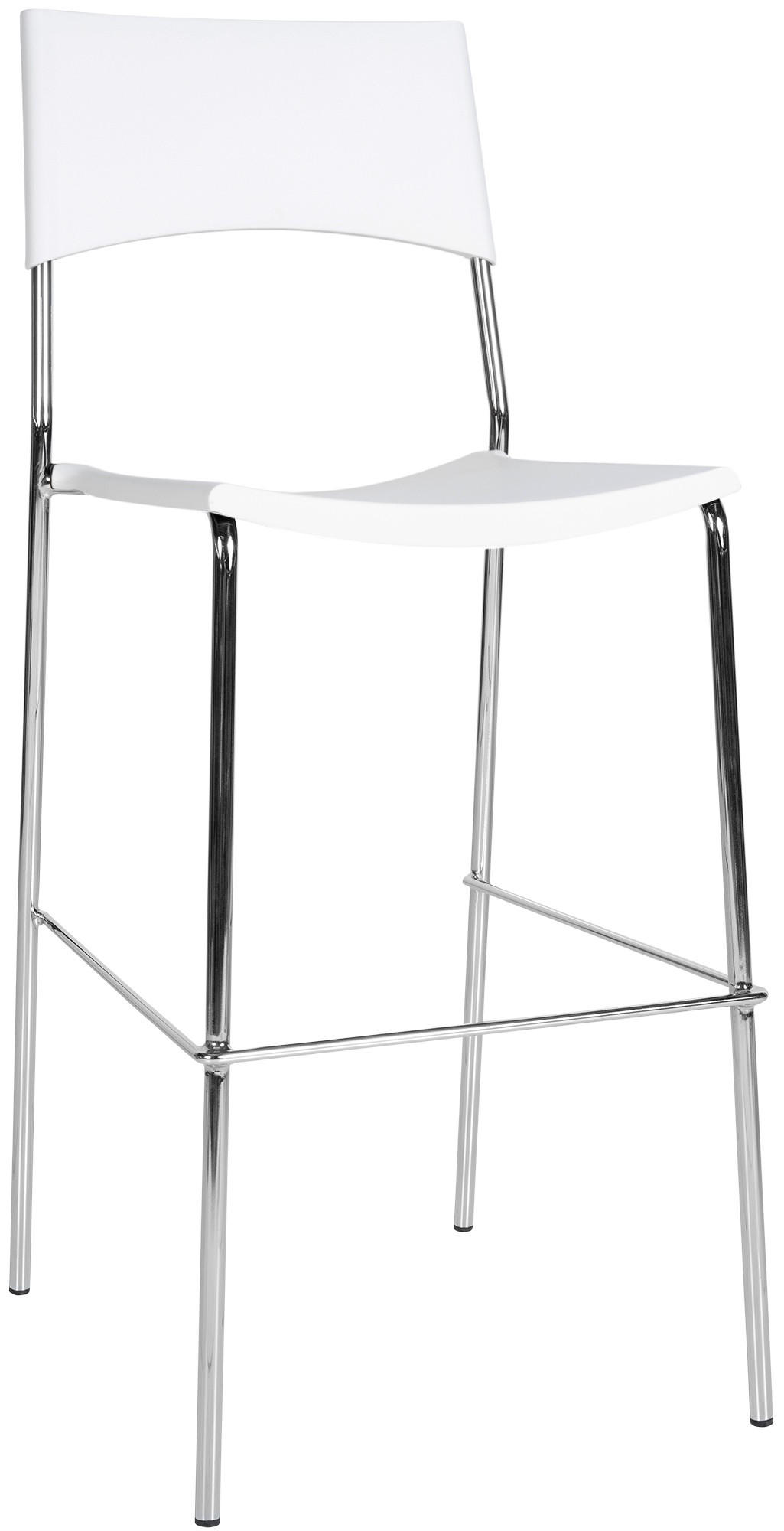 BARHOCKER Metall weiß - Chromfarben/Weiß, Metall (43/114/41cm) - CLP