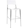 BARHOCKER Metall weiß - Chromfarben/Weiß, Metall (43/114/41cm) - CLP