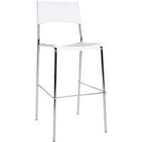 BARHOCKER Metall weiß - Chromfarben/Weiß, Metall (43/114/41cm) - CLP