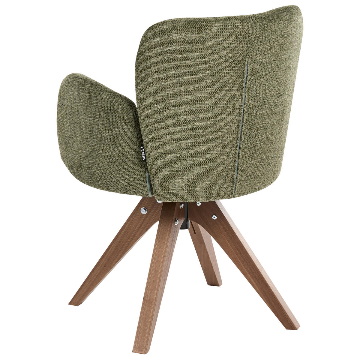 ESSZIMMERSTUHL 2er Set drehbar Stoff Grün Jean - Braun/Grün, Holz/Textil (64/82/70cm) - Beliani