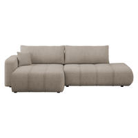 ECKSOFA Furyn O Boucle, Seite: Links - Schwarz/Braun, Holzwerkstoff/Kunststoff (262/145cm) - MIRJAN24
