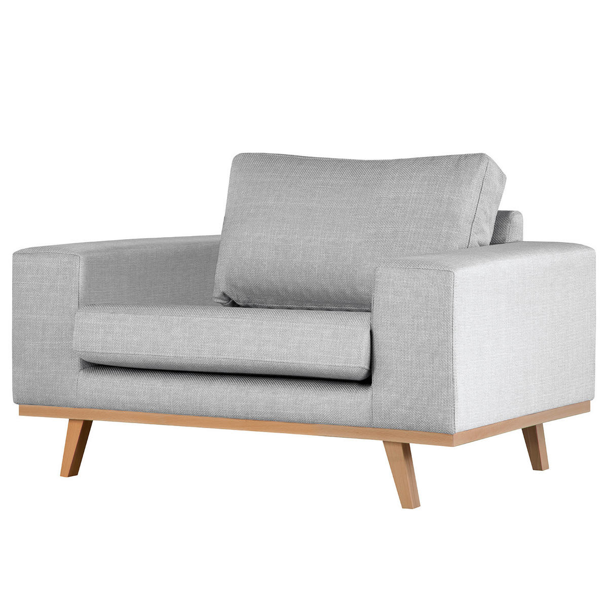 SESSEL - Buchefarben/Hellgrau, Textil (122/81/88cm) - home24