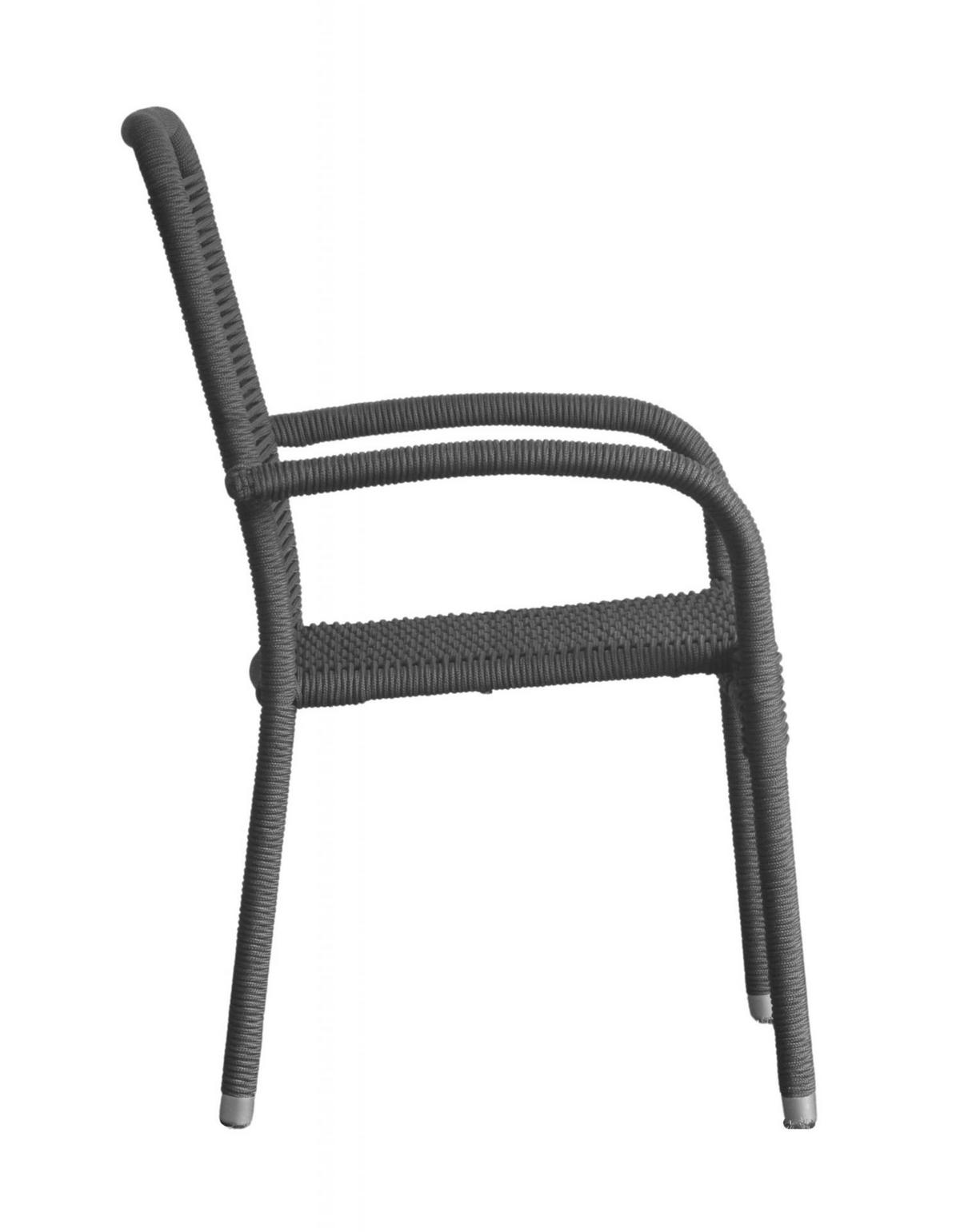 STAPELSTUHL Aires, Metall-Rope, Grau - Grau, Metall (56/94/64cm) - dasmöbelwerk