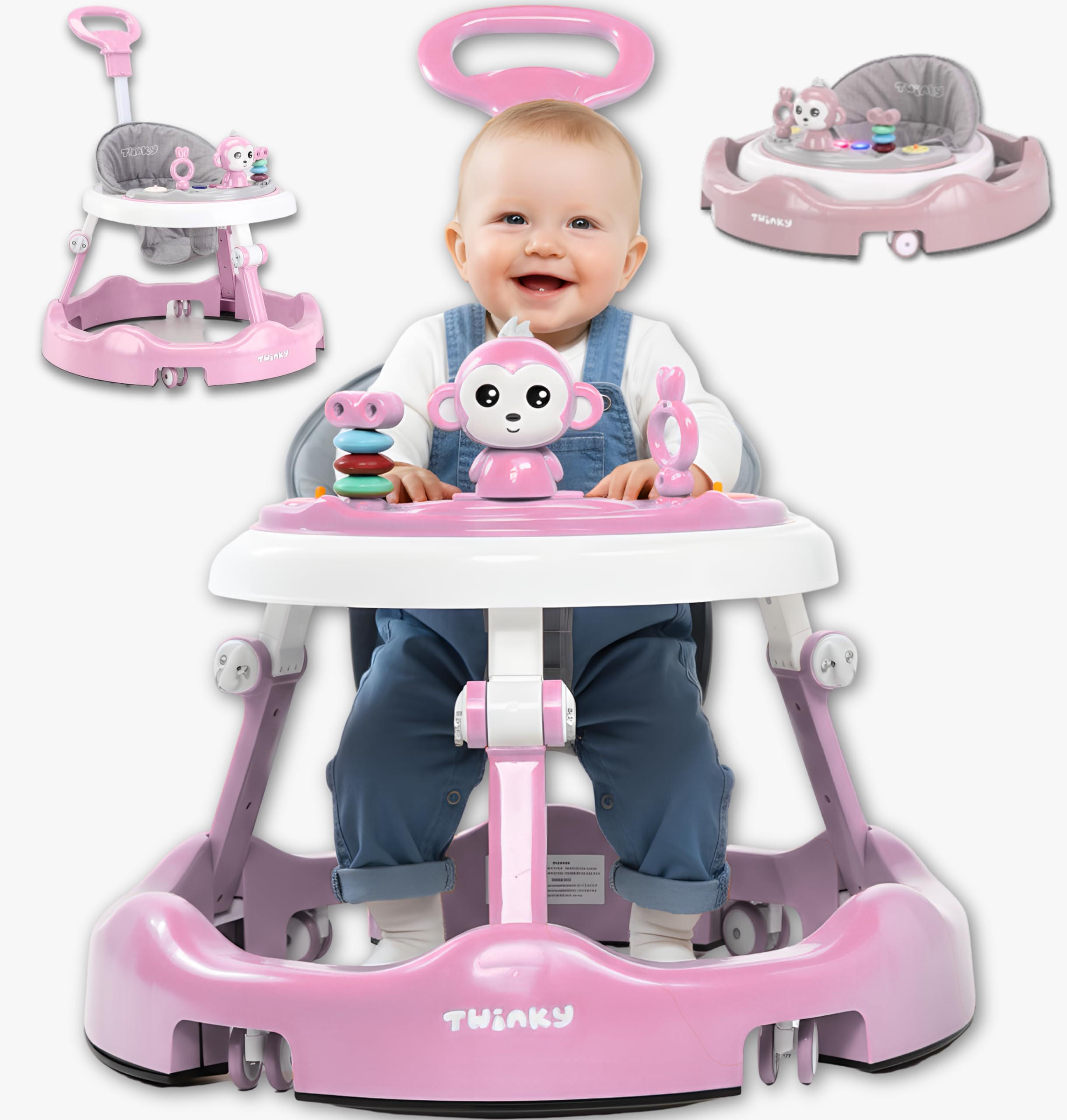 LAUFLERNWAGEN mit Spielset & Bodenmatte Rosa - Pink, Kunststoff (70/70cm) - Twinky