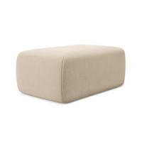 POUF Samt Stoff Beige - Beige/Creme, Kunststoff/Textil (102/40/62cm) - Makamii