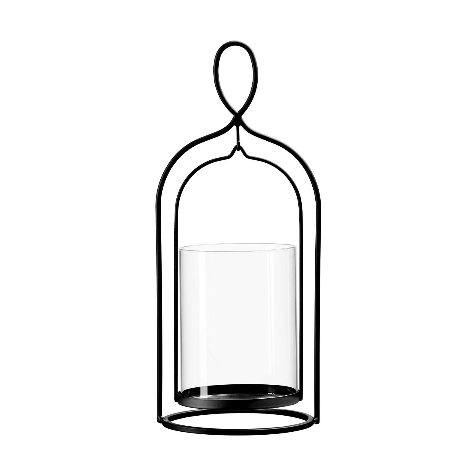WINDLICHT Nero 32 cm - Transparent/Schwarz, Glas/Metall (13/32/13cm) - Ritzenhoff Breker