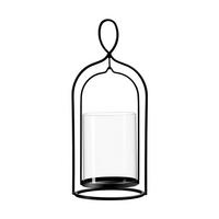 WINDLICHT Nero 32 cm - Transparent/Schwarz, Glas/Metall (13/32/13cm) - Ritzenhoff Breker
