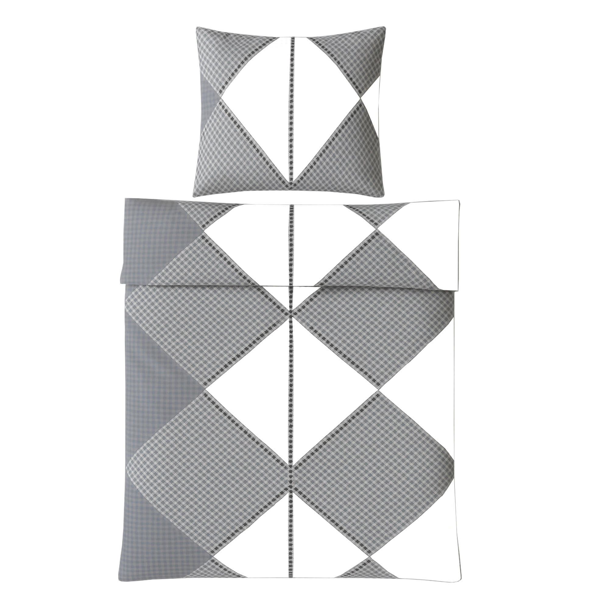 BETTWÄSCHE-SET (135x200cm) - Sardinien - Hellgrau, Textil (135/200cm) - Bestlivings