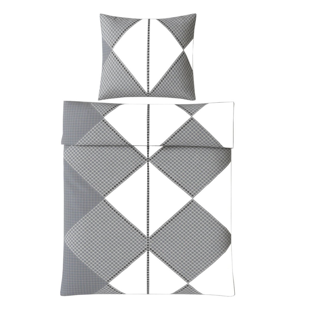 BETTWÄSCHE-SET (135x200cm) - Sardinien - Hellgrau, Textil (135/200cm) - Bestlivings