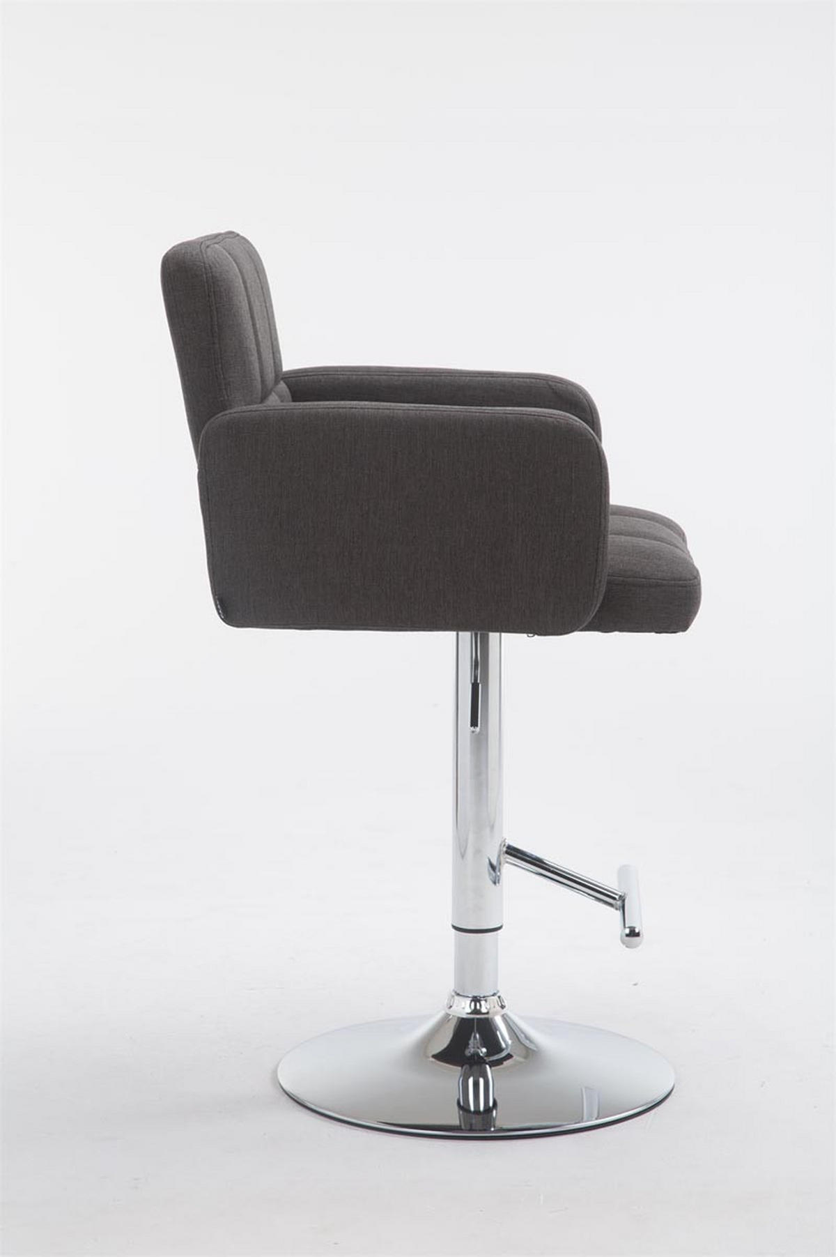 BARHOCKER Stoff dunkelgrau - Chromfarben/Dunkelgrau, Textil/Metall (60/93/56cm) - CLP