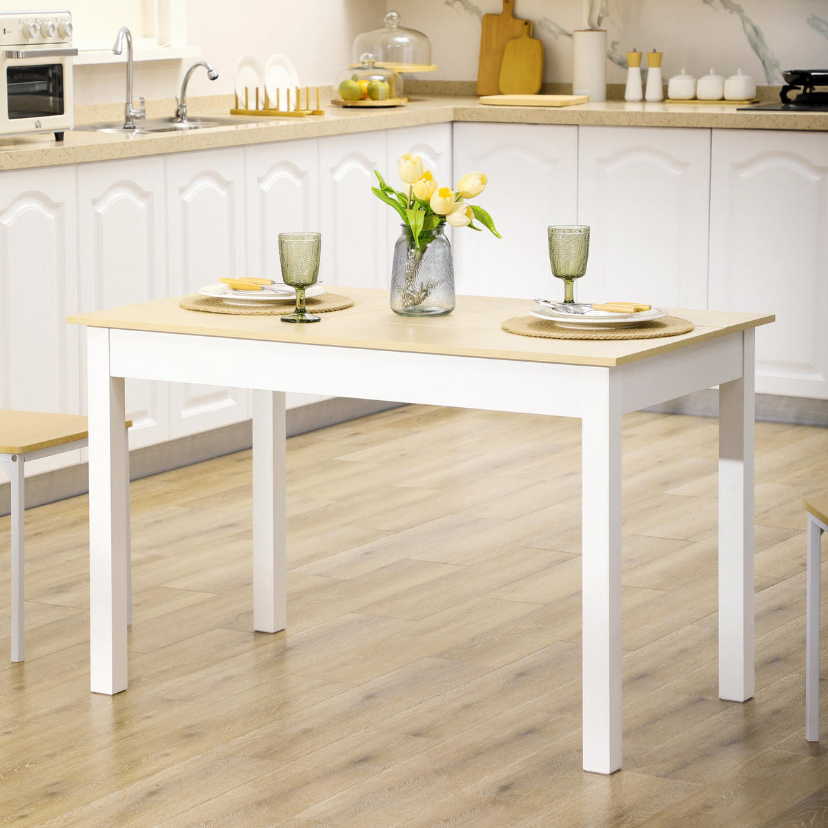 ESSTISCH Zweifarbig Holzoptik Rechteckig 119/70/75 cm - Naturfarben, Holz (70/119/75cm) - PANGIVO