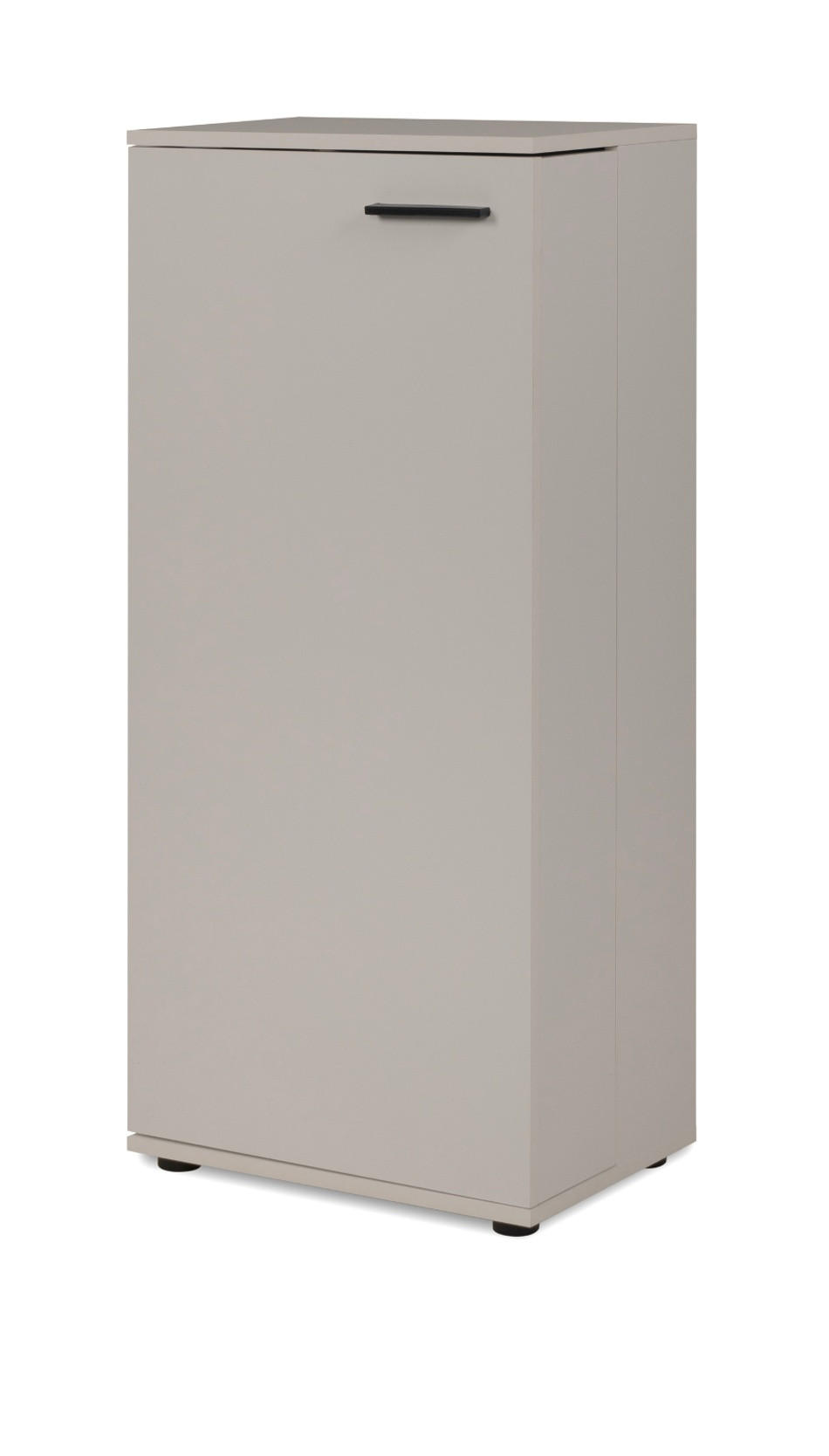 SCHUHSCHRANK samtfarben 50 cm, Schuhkommode aufklappbar mit 6 Fächern - Beige/Schwarz, Holzwerkstoff/Kunststoff (50/110/34cm) - Furn.Design