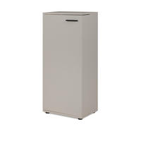 SCHUHSCHRANK samtfarben 50 cm, Schuhkommode aufklappbar mit 6 Fächern - Beige/Schwarz, Holzwerkstoff/Kunststoff (50/110/34cm) - Furn.Design