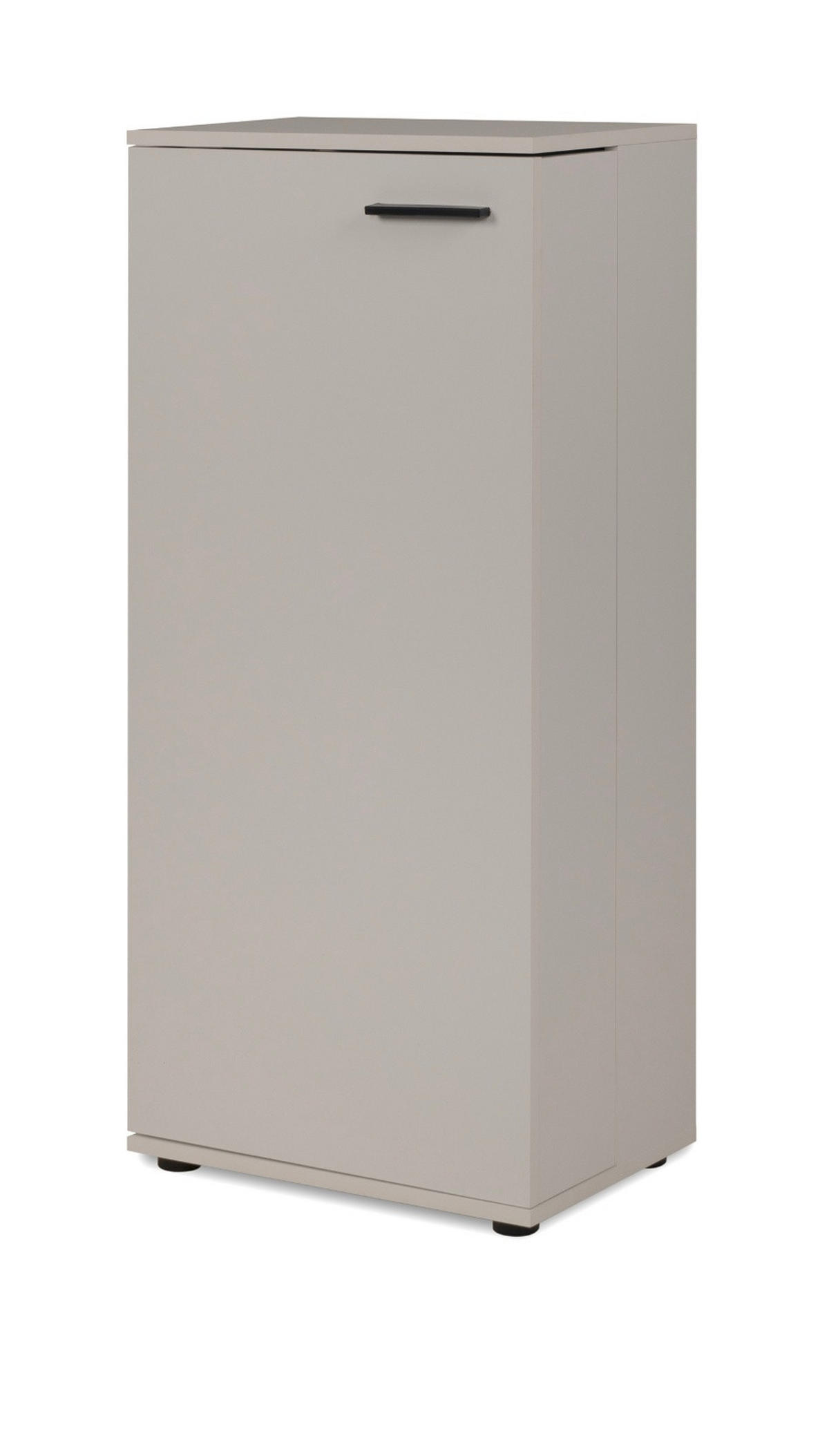 SCHUHSCHRANK samtfarben 50 cm, Schuhkommode aufklappbar mit 6 Fächern - Beige/Schwarz, Holzwerkstoff/Kunststoff (50/110/34cm) - Furn.Design