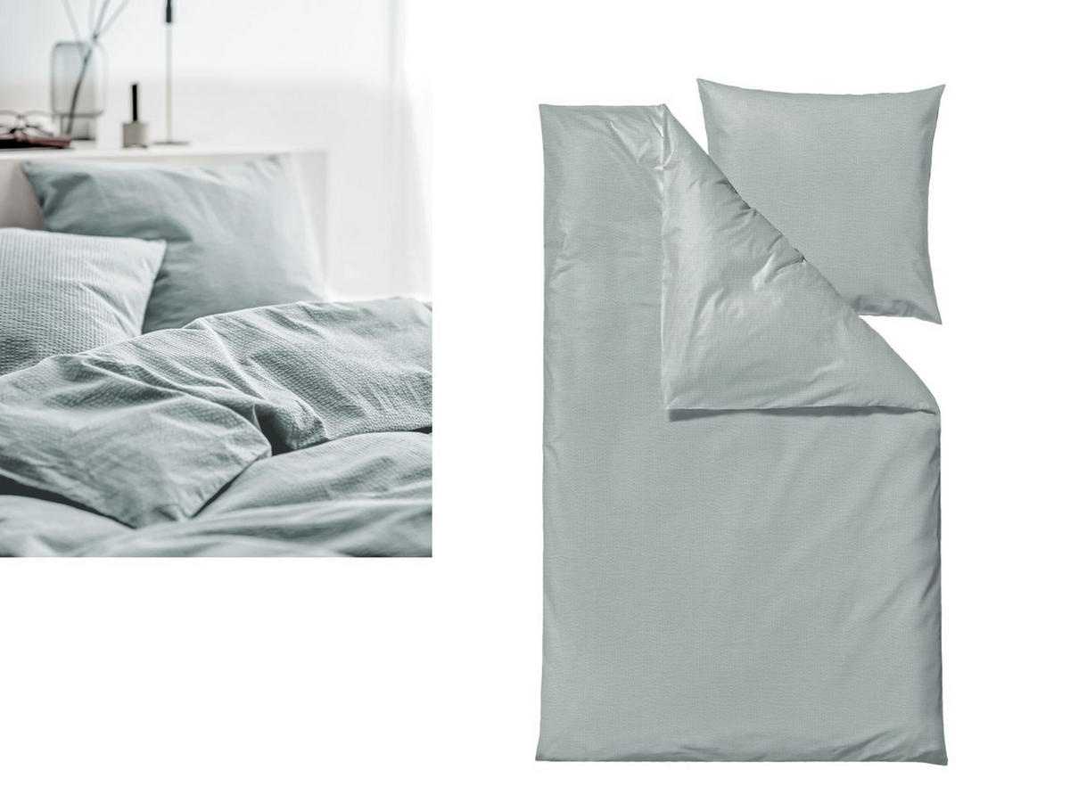 BETTWÄSCHE Wave türkis 135/200 cm Bio-Baumwolle - Türkis, Textil (135/200cm) - Södahl