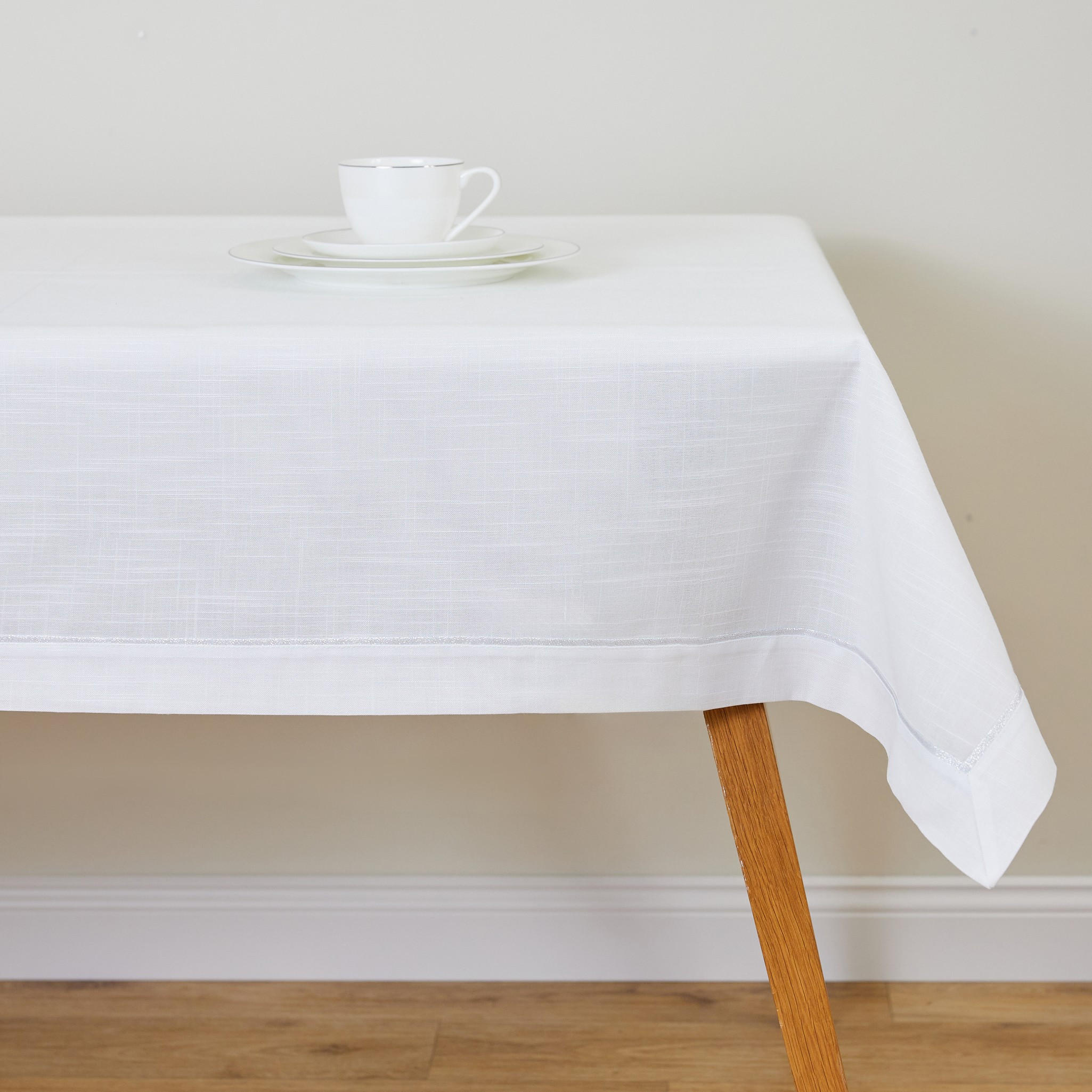 TISCHDECKE Tideno - Silberfarben, Textil (180/130/1cm) - home&you