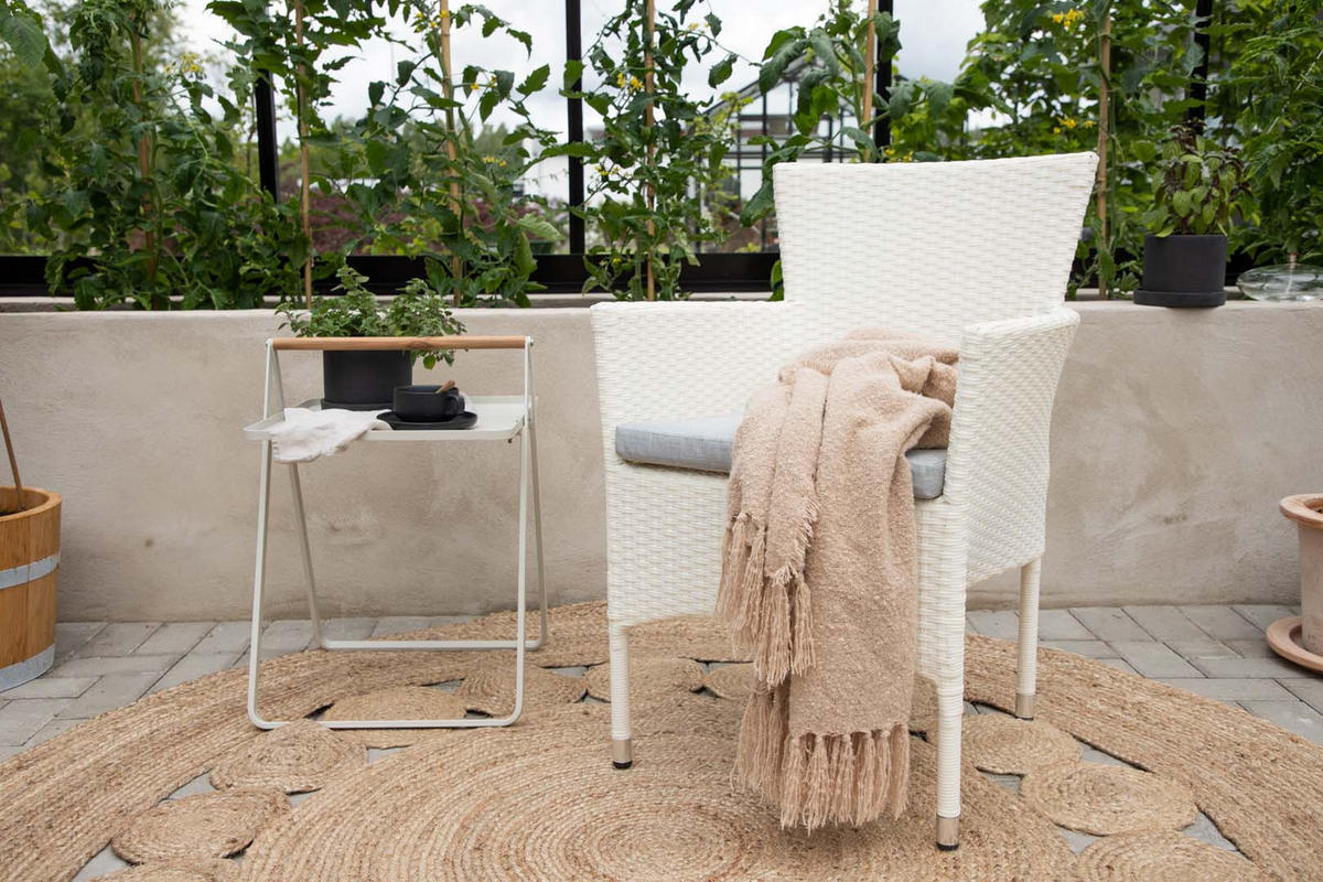 GARTENSTUHL weiß - Weiß, Holzwerkstoff (58/86/60cm) - ebuy24