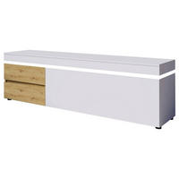 LOWBOARD Luci Eiche Artisan / weiß 180 / 48 / 56cm - Eichefarben/Weiß, Holz/Holzwerkstoff (180/56/48cm) - Feldmann-Wohnen