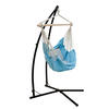 HÄNGESESSEL inkl. Gestell, bis 120kg, 216cm, Blau - Blau, Textil (110/215/110cm) - Amanka
