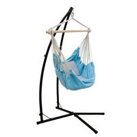 HÄNGESESSEL inkl. Gestell, bis 120kg, 216cm, Blau - Blau, Textil (110/215/110cm) - Amanka