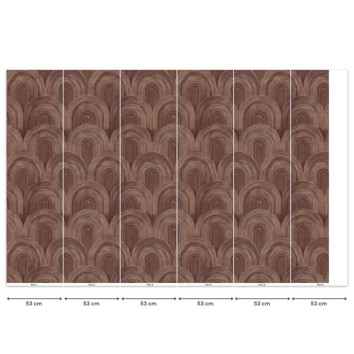 TAPETE - Rhythmic - Aufschlag - Braun - 350x220 cm - Dunkelbraun, Papier (350/220cm) - OnlyWow