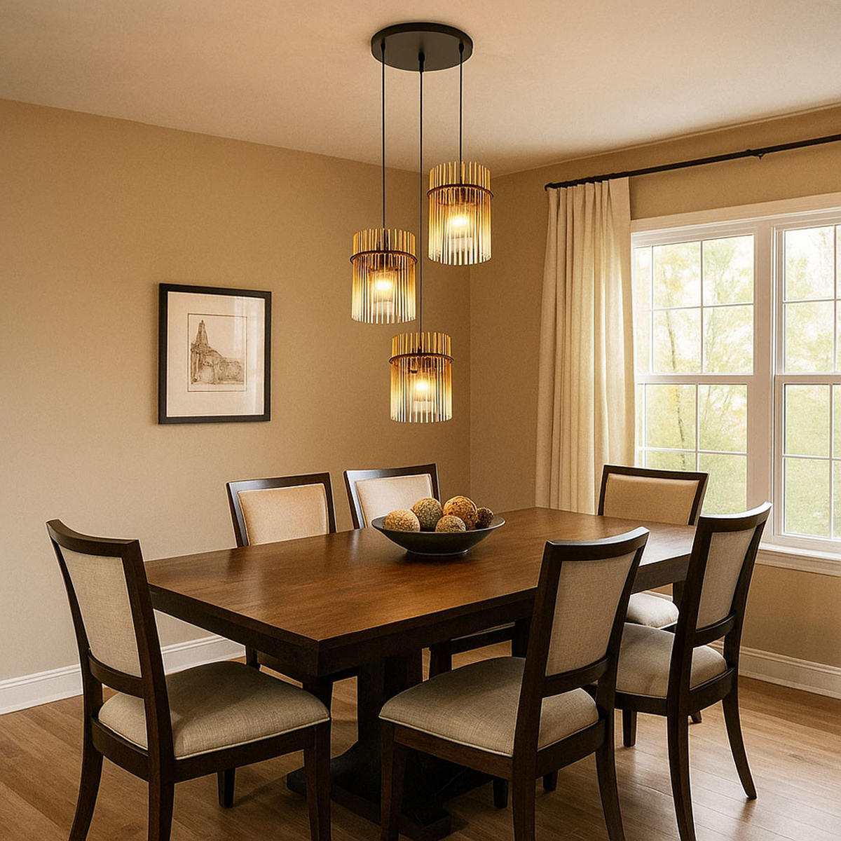 LED HÄNGELEUCHTE Metall Orange - Orange, Glas (47/47/140cm) - Globo Lighting