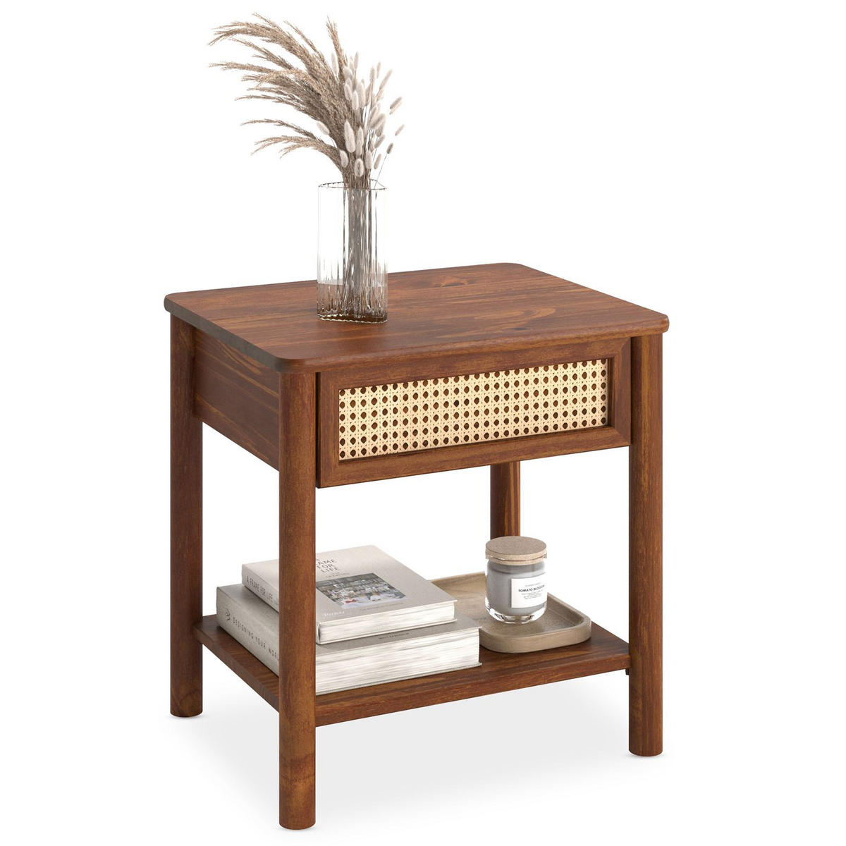 NACHTKOMMODE CEFIRA Kastanie - Kastanienfarben, Holz (50/51/41cm) - IDIMEX